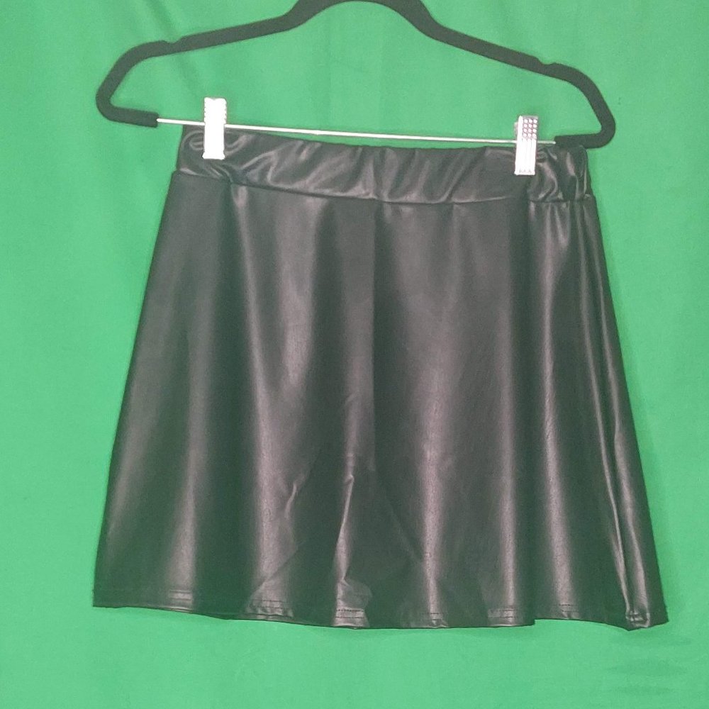 Black Faux Leather Skirt